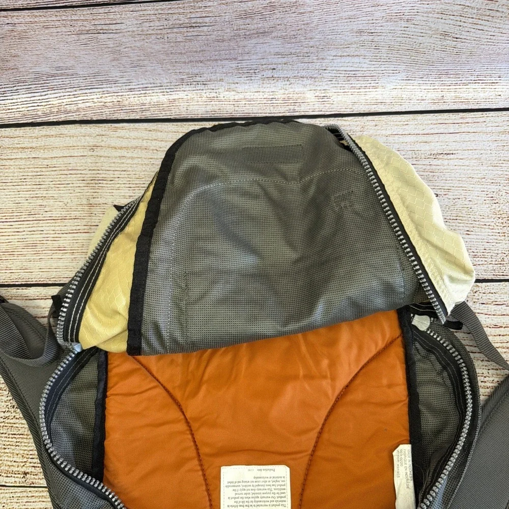 Eddie Bauer Large Gray Nylon Hiking Camping Daypack Backpack Multi Pocket Used